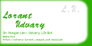 lorant udvary business card